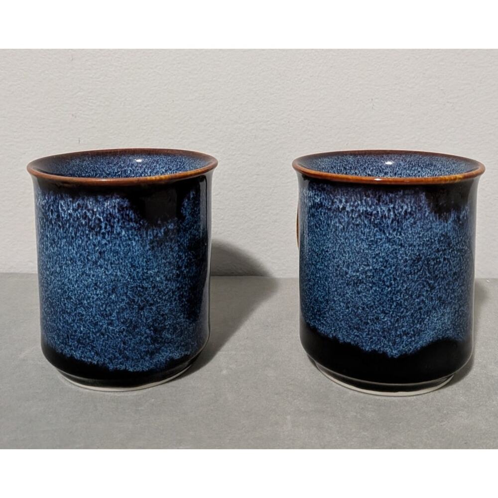 Ocean Waves by West Elm Blue & Brown Coffee Mugs Set Of 2 Discontinued - Picture 3 of 10